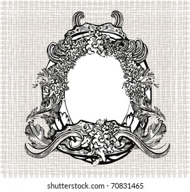 Antique hand-drawn frame