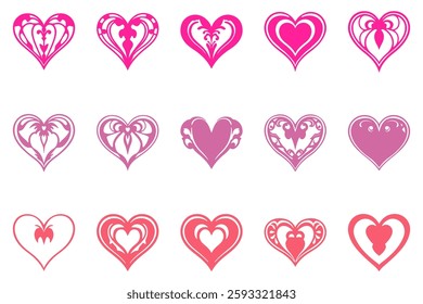 Antique Heart Shape Icon Set