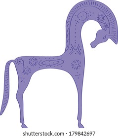 antique horse drawing