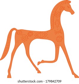 antique horse drawing