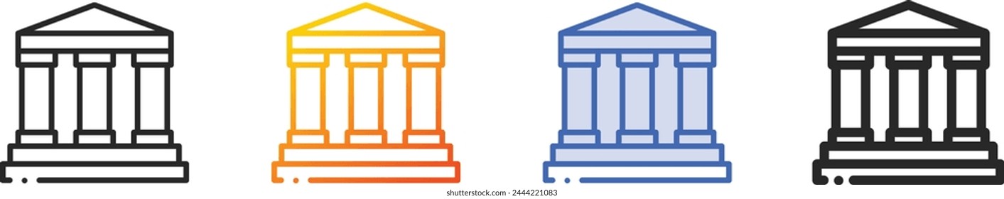antique icon.Thin Linear, Gradient, Blue Stroke and bold Style Design Isolated On White Background