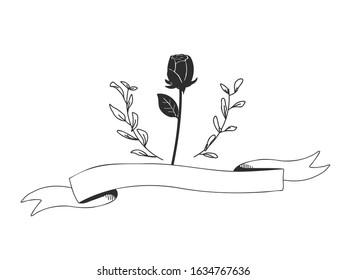 It is an antique illustration of a rose.
