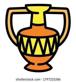 Antique jar icon. Outline antique jar vector icon for web design isolated on white background