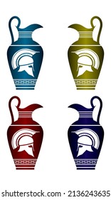 Antique Jug Vector Illustration. Antique Greek Pot Icon Isolated On A White Background. Amphora Roman Vector Illustration
