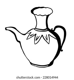 Antique jug, vector sketch illustration