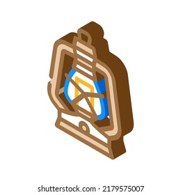 antique kerosene lamp isometric icon vector. antique kerosene lamp sign. isolated symbol illustration