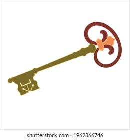 antique key with a beautiful ending