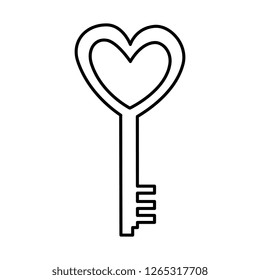 antique key with heart love