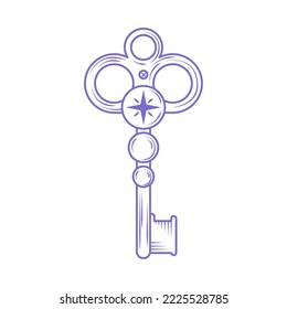 antique key icon flat isolated