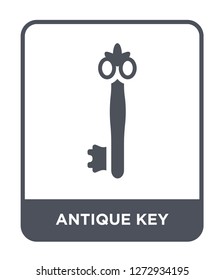 antique key icon vector on white background, antique key trendy filled icons from Construction tools collection, antique key simple element illustration