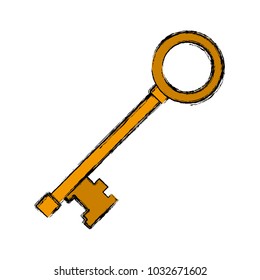 Antique key isolated