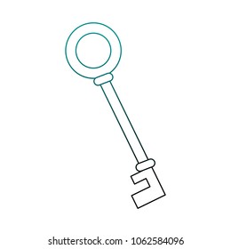 Antique key isolated