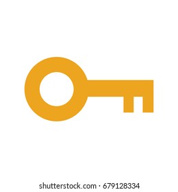 antique key isolated icon