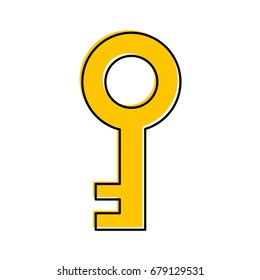 antique key isolated icon