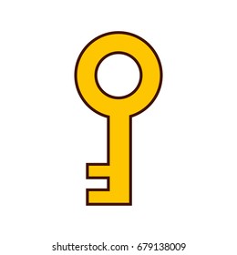antique key isolated icon