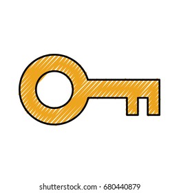 antique key isolated icon