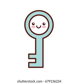 antique key kawaii character