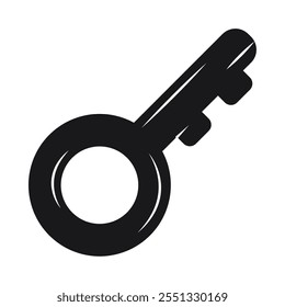 antique key silhouette icon isolated