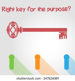 antique key silhouette. vector illustration