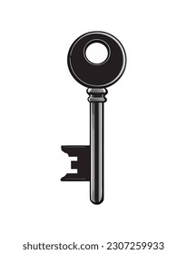 Antique key symbolizes security and privacy icon isolated