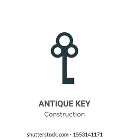 Antique key vector icon on white background. Flat vector antique key icon symbol sign from modern tools collection for mobile concept and web apps design.