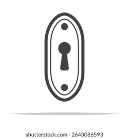 Antique keyhole outline icon transparent vector isolated