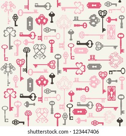 Antique Keys Background - for your design or scrapbook - in vector