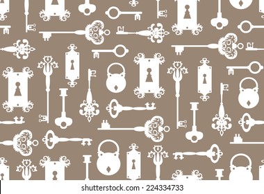Antique Keys Background - for your design or scrapbook - in vector