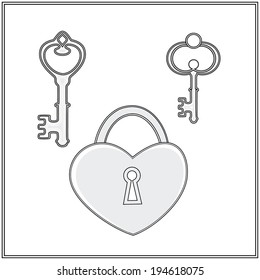 Antique keys and lock