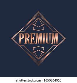 Antique label, vintage lines frame design, typography, retro logo template, Victorian borders. Vector illustration for design and place for text.