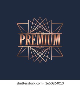 Antique label, vintage lines frame design, typography, retro logo template, Victorian borders. Vector illustration for design and place for text.