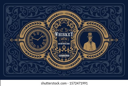 Antique label for whiskey or other products.