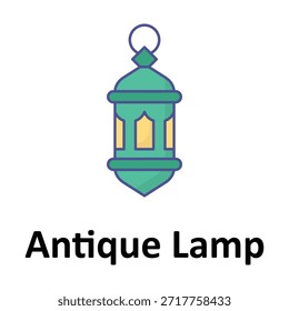 Icono antiguo del Vector de la lámpara que puede modificar o editar fácilmente
