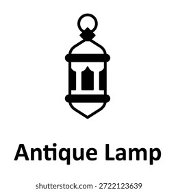 Antique Lamp Vector icon which can easily modify or edit

