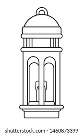 Antique lantern with candle cartoon isolated vector illustration graphic design