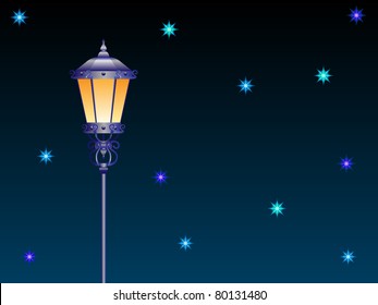antique lantern under the stars