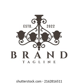 antique lighting logo design vector template