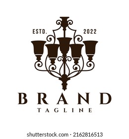 plantilla vectorial de diseño de logotipo de iluminación antigua