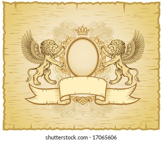Antique Lion Emblem