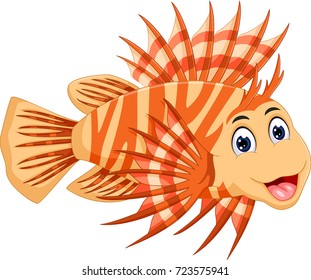 antique lion-fish cartoon smile with posing