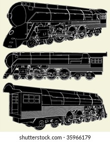 Antique Locomotive Vector 01