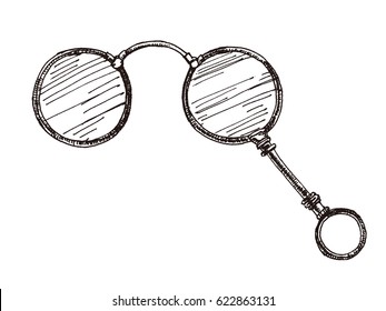 Antique loupe. Simple Icon. 