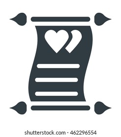 Antique Love Letter Colored Vector Icon