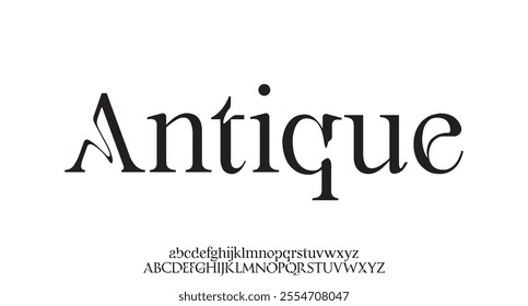 Antique, luxury font alphabet logo. Typography beauty fashion elegant minimalist serif italic fonts decorative wedding vintage retro logos. vector illustration

