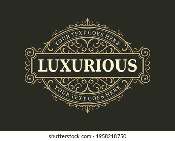 Antique luxury label vintage ornamental logo