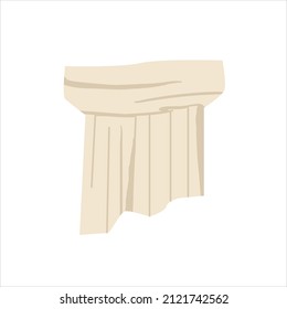 Antique marble column. Classic statue in modern style. Ancient greek, mystic, bohemian style. Vector illustration on isolated background