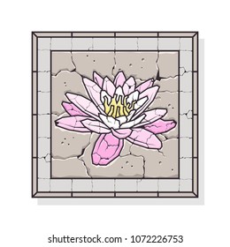 Antique Marble Mosaic Water Lily