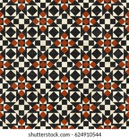 Antique marbled floor tiles, abstract geometric pattern, textured seamless vector illustration