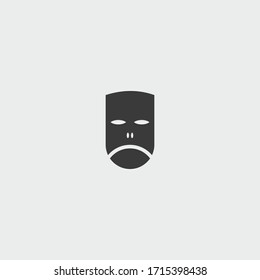 antique mask icon. antique mask vector on gray background