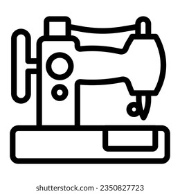 Antique mechanical sewing machine line icon, labour day concept, sewing-machine sign on white background, Sewing machine icon in outline for mobile web design. Vector graphics.